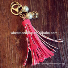 Decoração pérola tassel chaveiro carro atacado keychain couro